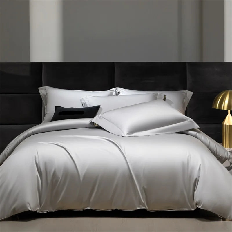 Hotel Grade Solid Color Luxury 1000TC Long Staple Cotton Soft Bedding Set