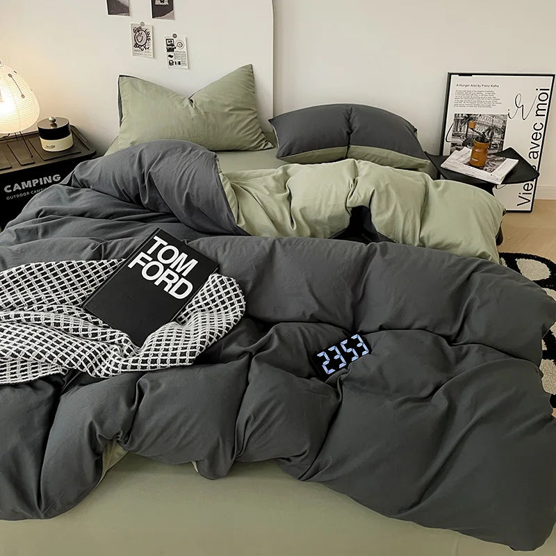 Solid Color Brushed Microfiber Bedding Set