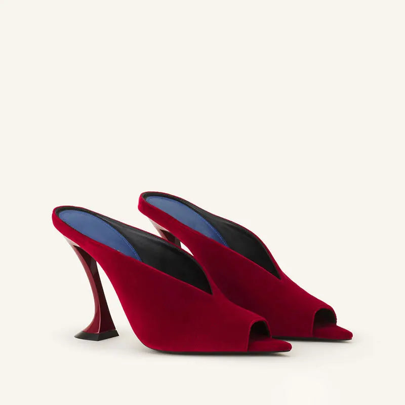 fish mouth slim fit high-heeled slippers