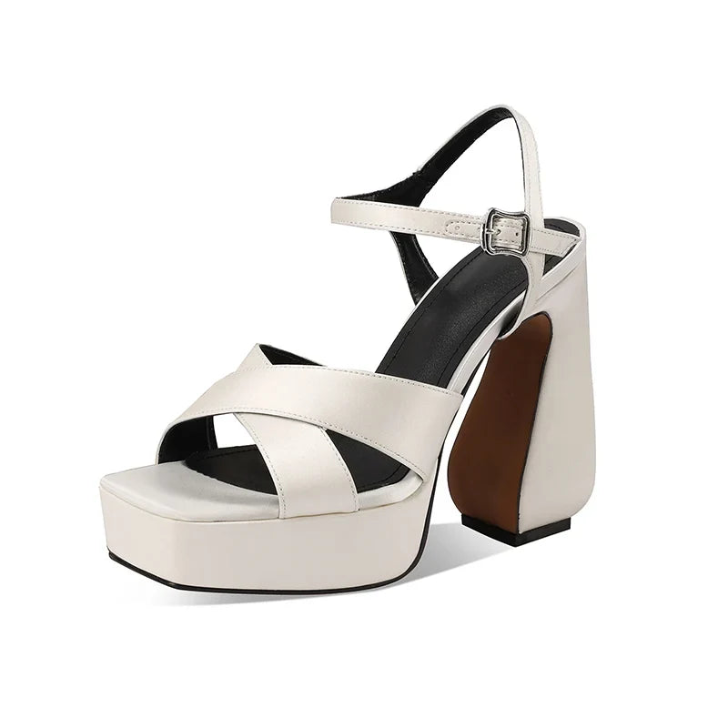 Purple Silk Platform Sandals