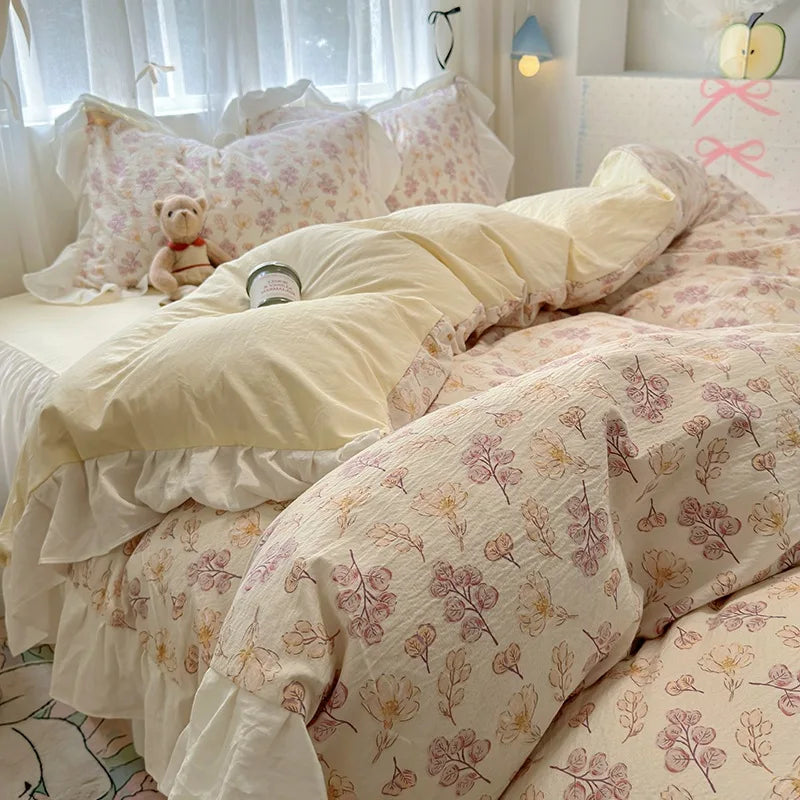 Korean Princess Lace Bedding Set