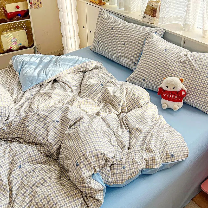 Green Plaid Bedding Set