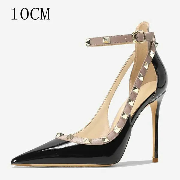 Line With Nude Diamond High Heels