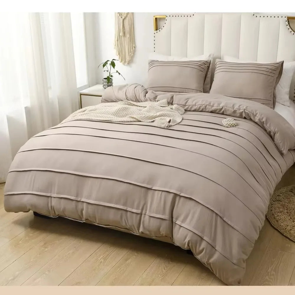 Luxury Satin Bed Sheet Set Deluxe Duvet Comforter Bedding Set