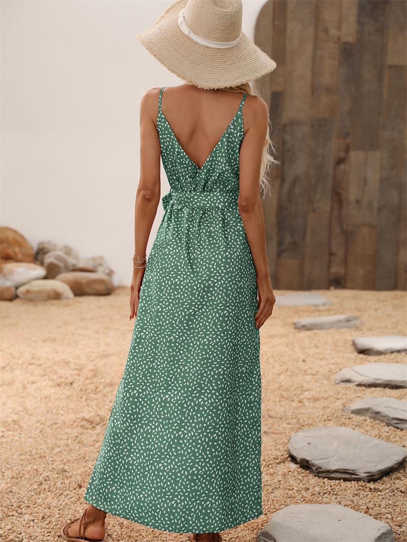 Renny Side Slit Sleeveless Floral Dress