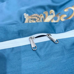 100% Cotton Golden Crown Embroidery Luxury Bedding Set