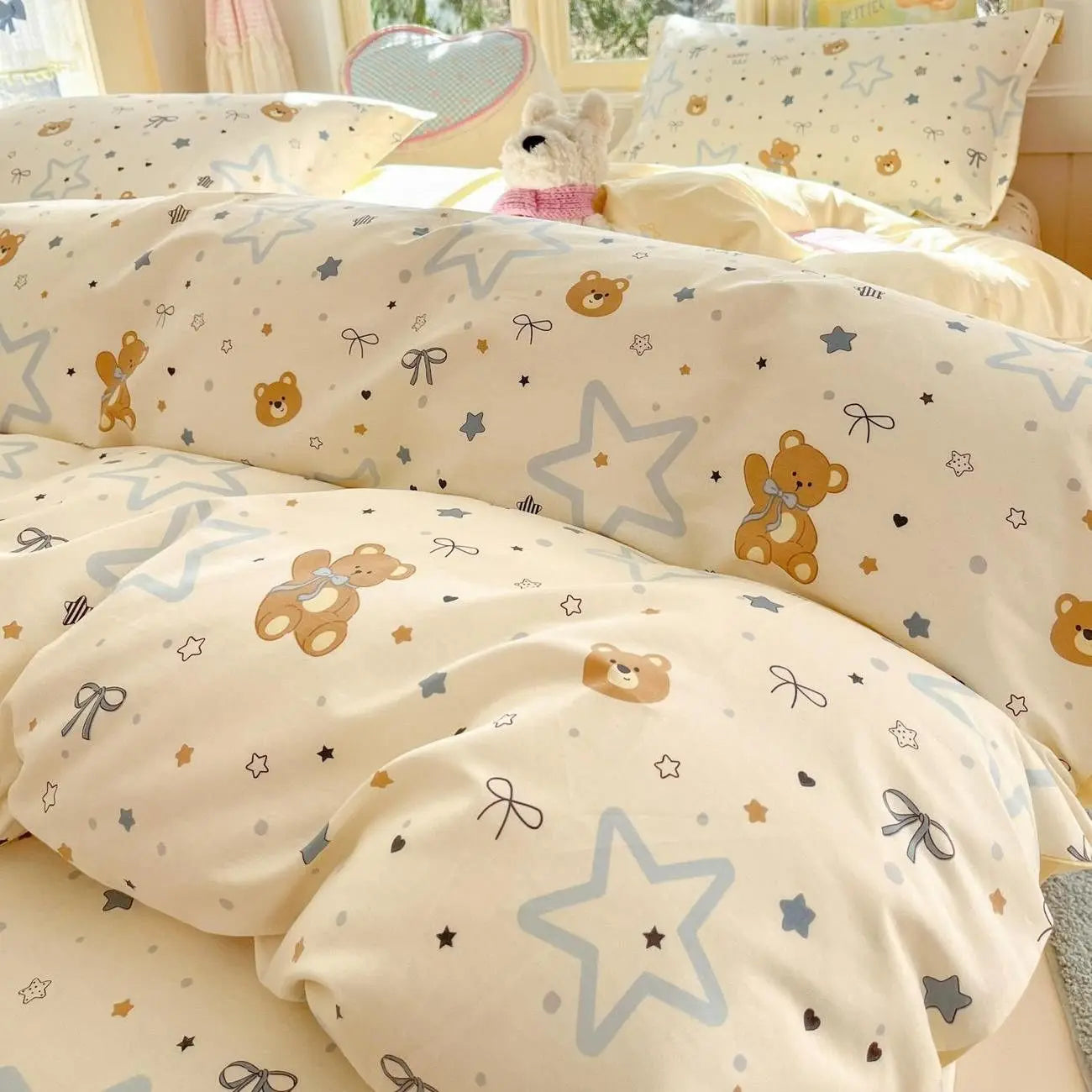 Cute Pink Bear Bedding Set