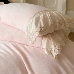 French Lace Ruffles Princess Style Bedding Set
