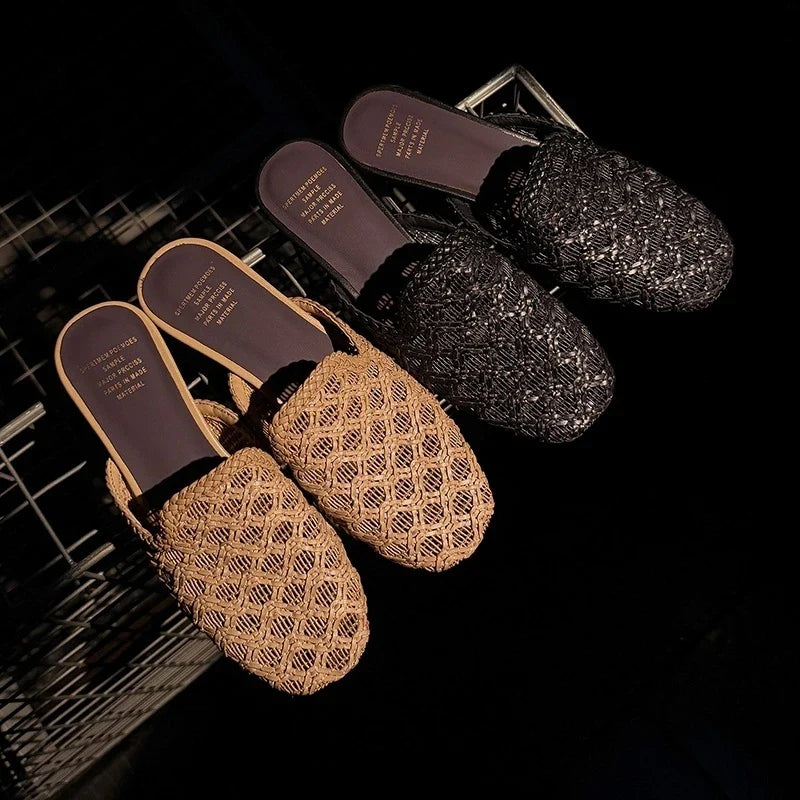 sheepskin woven middle Heel