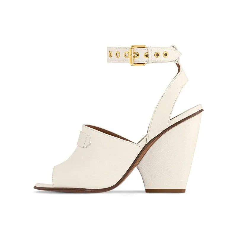 white Peep toe Sandals
