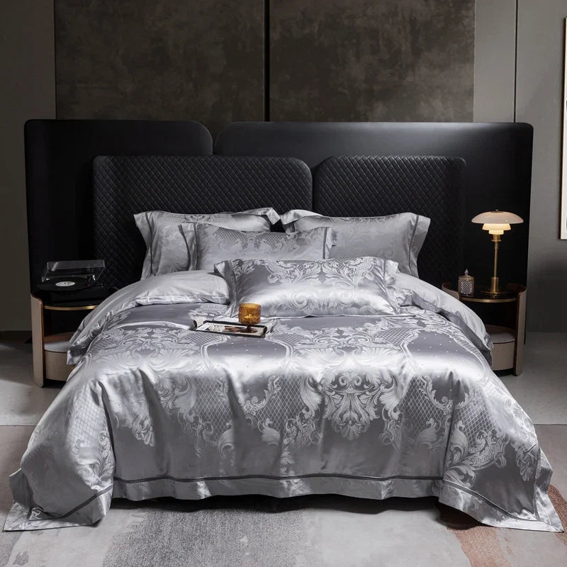 1000TC Egyptian Cotton Soft Silky Jacquard Luxury European Style Bedding Set