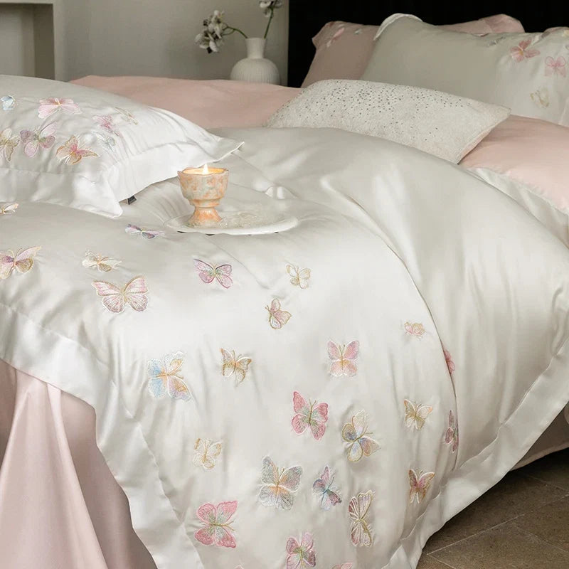 Butterfly Embroidery Luxury Bedding Set