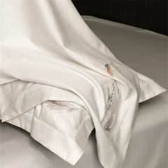 Luxury Feather Embroidery 100% Cotton Bedding Set