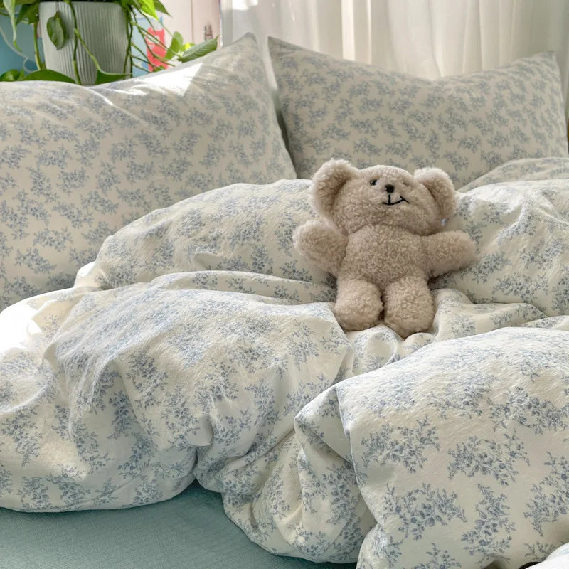 Wave Point Washed Cotton Bedding Set