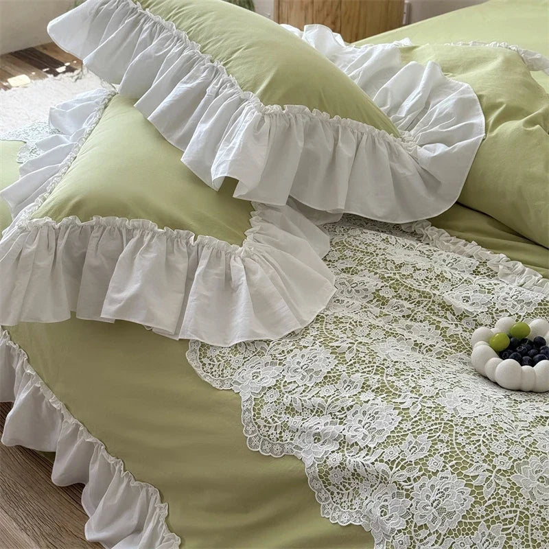 French Romantic 100% Cotton Washed Cotton Bedding Set