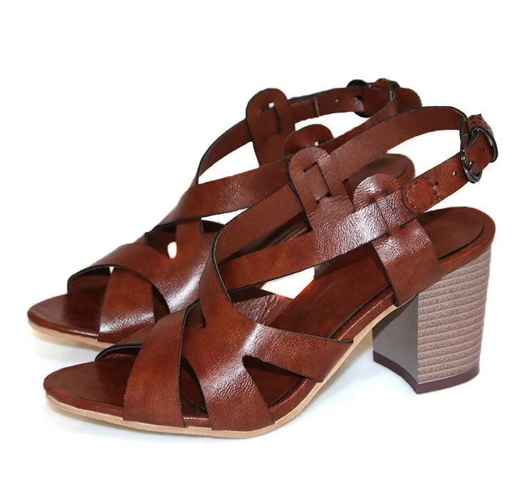 Leather Chunky Heel
