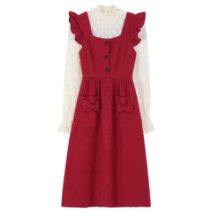 Merry Redberry Cottagcore Pinafore Dress