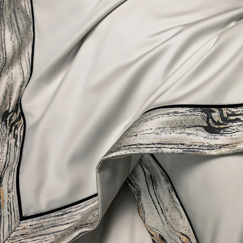 1000TC Egyptian Cotton Grey Luxury Embroidery Bedding Set