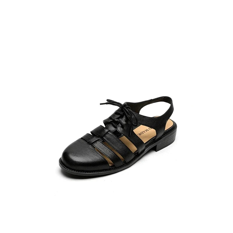 leather cowhide mid Heel