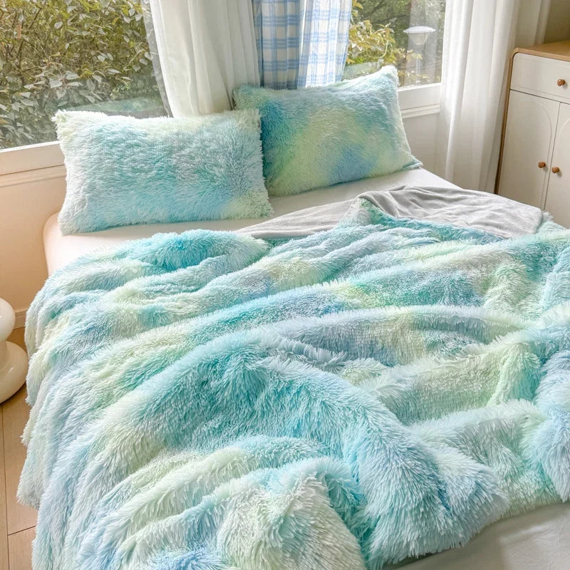 1Pc  Mink velvet fabric Colorful Soft Warm Sofa Throw Blankets Travel Blanket Warm Bedding All Season With zipper Duvet Covers