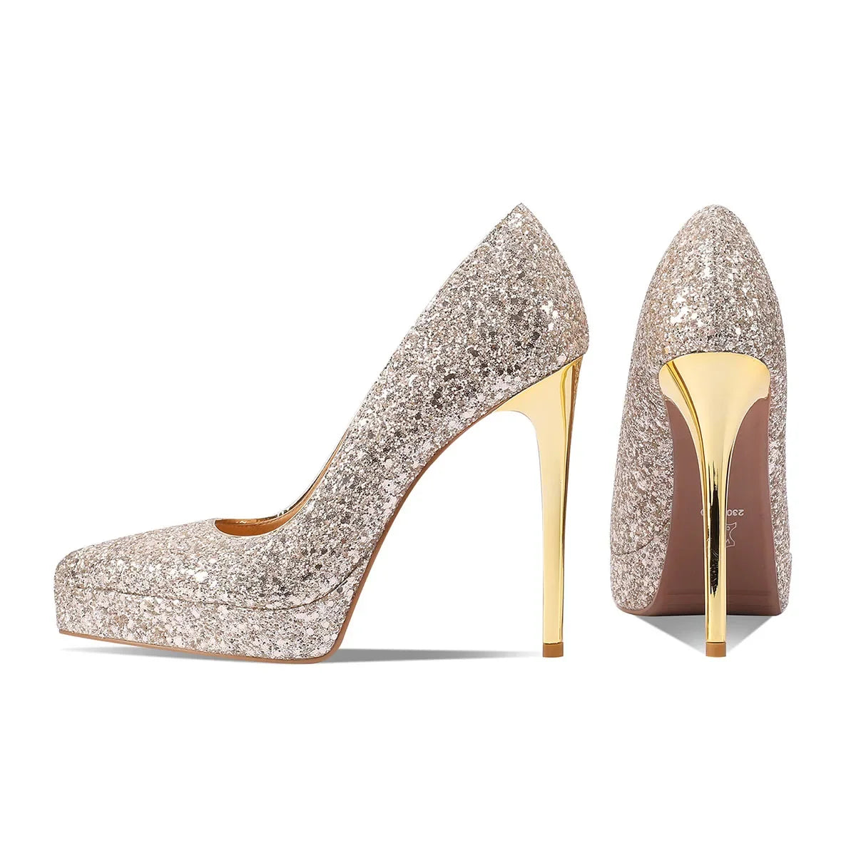 Pointed to Platform paillette Pumps