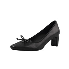 sheepskin square toe pull-on Chunky Heels