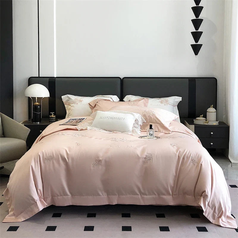Luxury 100% Egyptian Cotton Embroidery Bedding Set