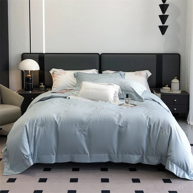 Luxury 100% Egyptian Cotton Embroidery Bedding Set