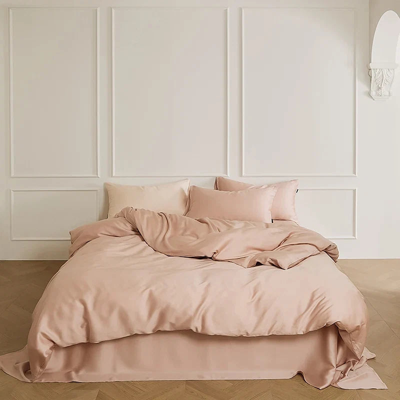 600TC Lyocell Soft Silky Cooling Solid Color Bedding Set