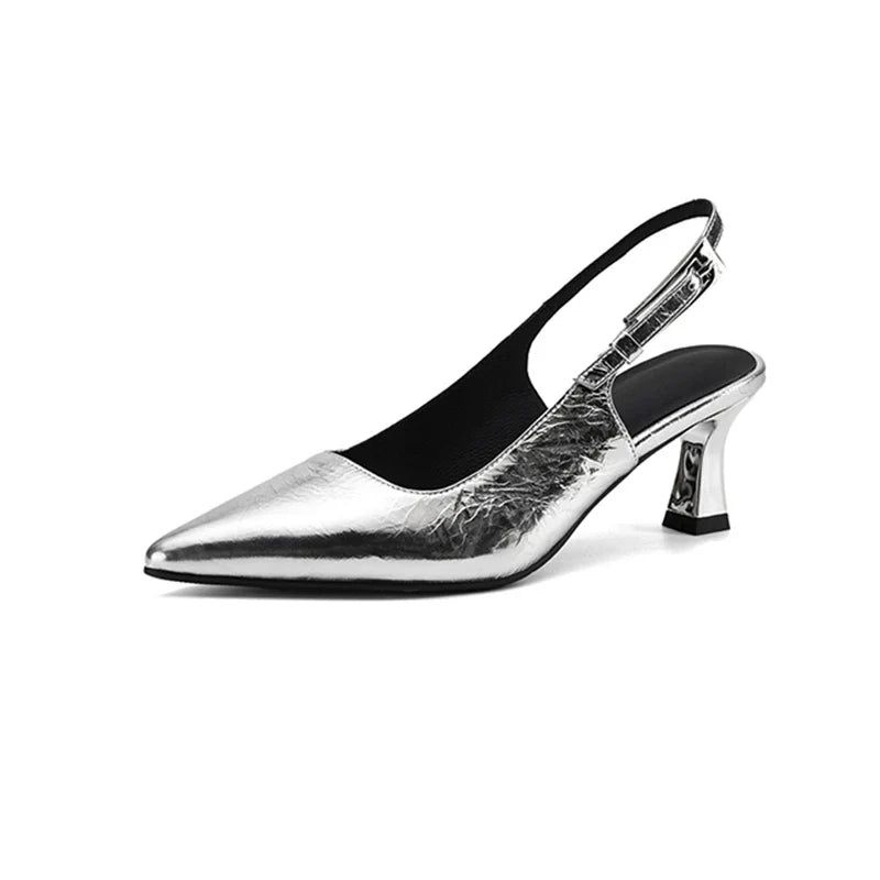 leather cowhide high Heels