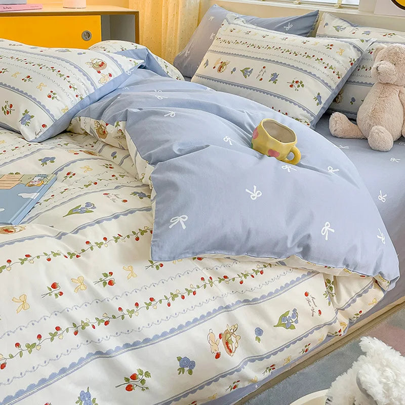 Cotton Long Staple Cotton 4 Pcs Bedding Set