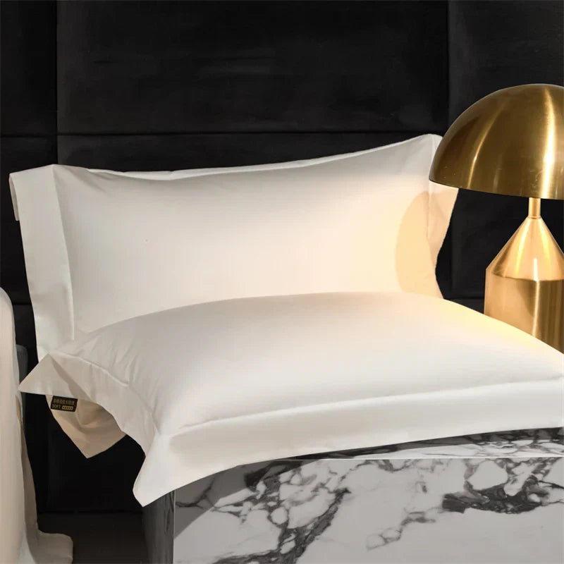 Hotel Grade Solid Color Luxury 1000TC Long Staple Cotton Soft Bedding Set