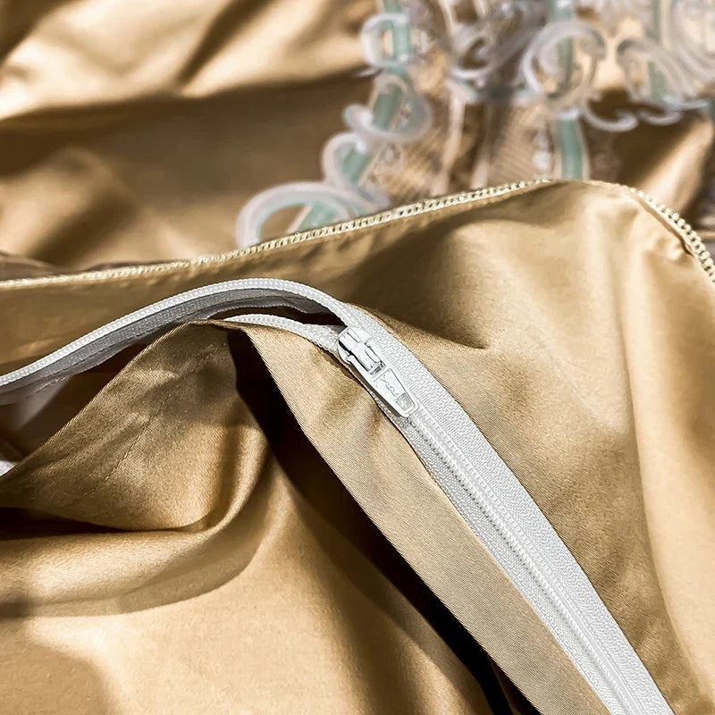 Gorgeous Silky Brocade Jacquard Egyptian Cotton Luxury European Bedding Set