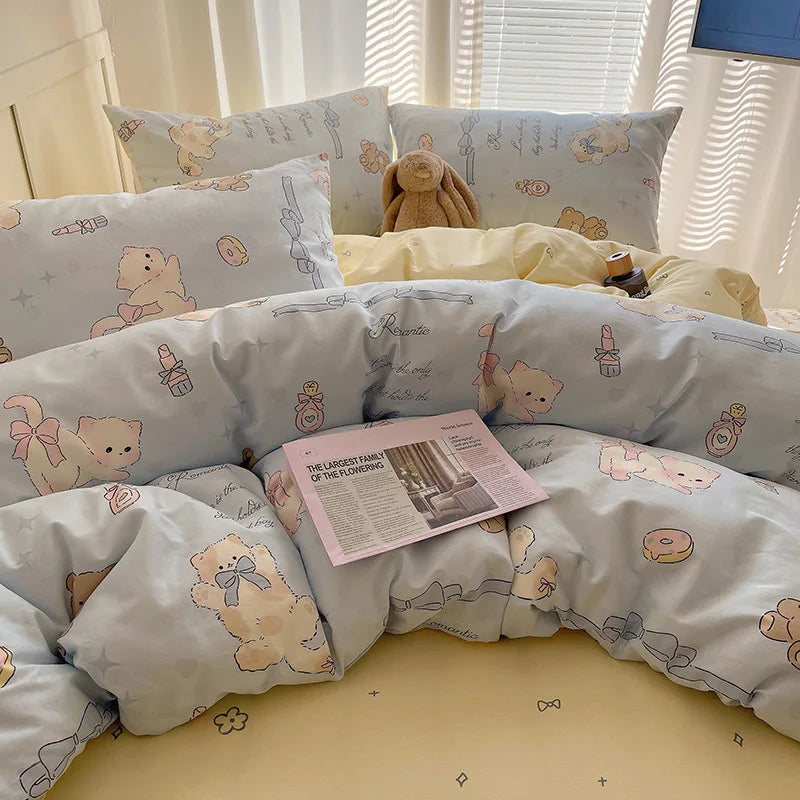 Cotton Long Staple Cotton 4 Pcs Bedding Set