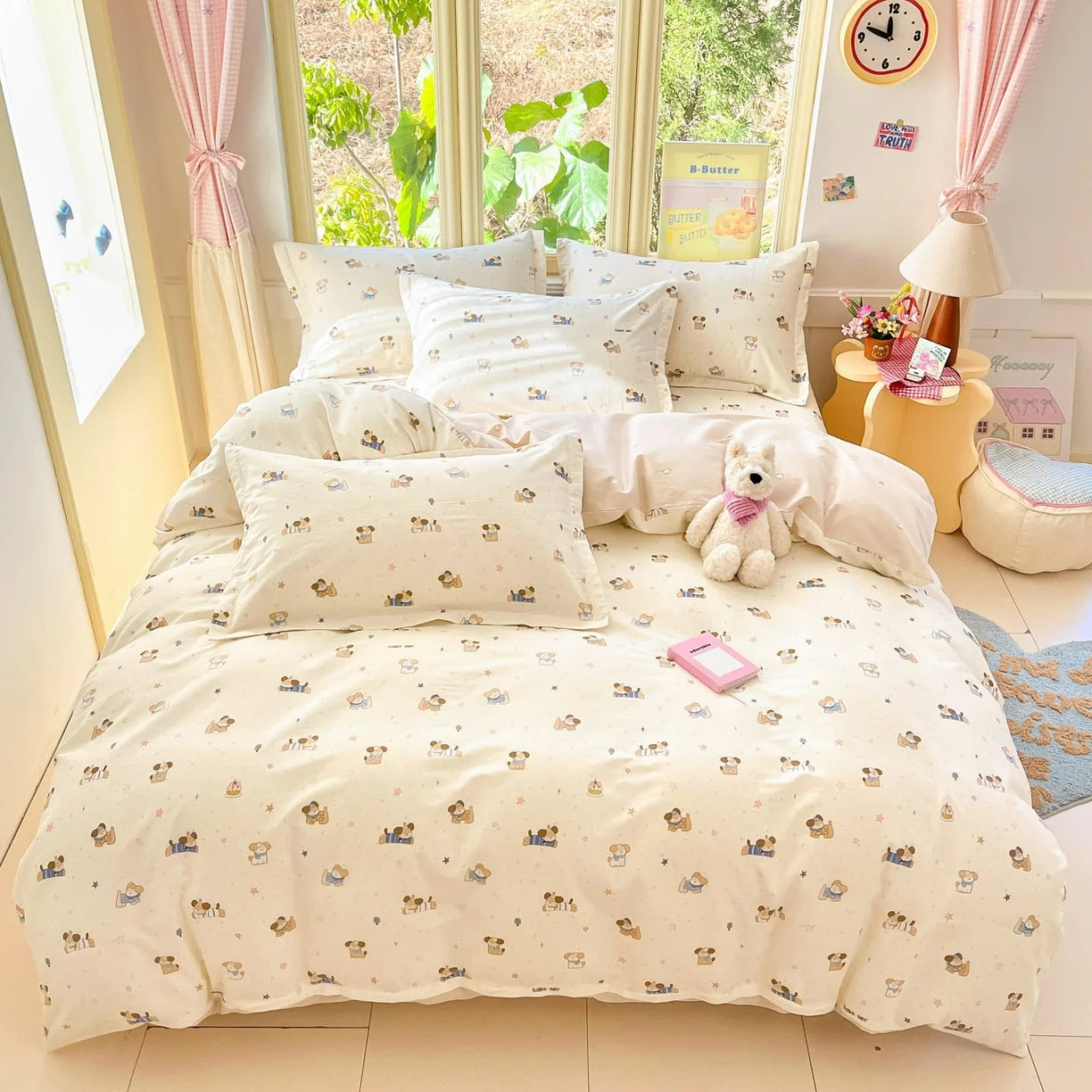 High Quality 100% Cotton Floral Duvet Cover Set Soft Breathable Queen King Bedding Set