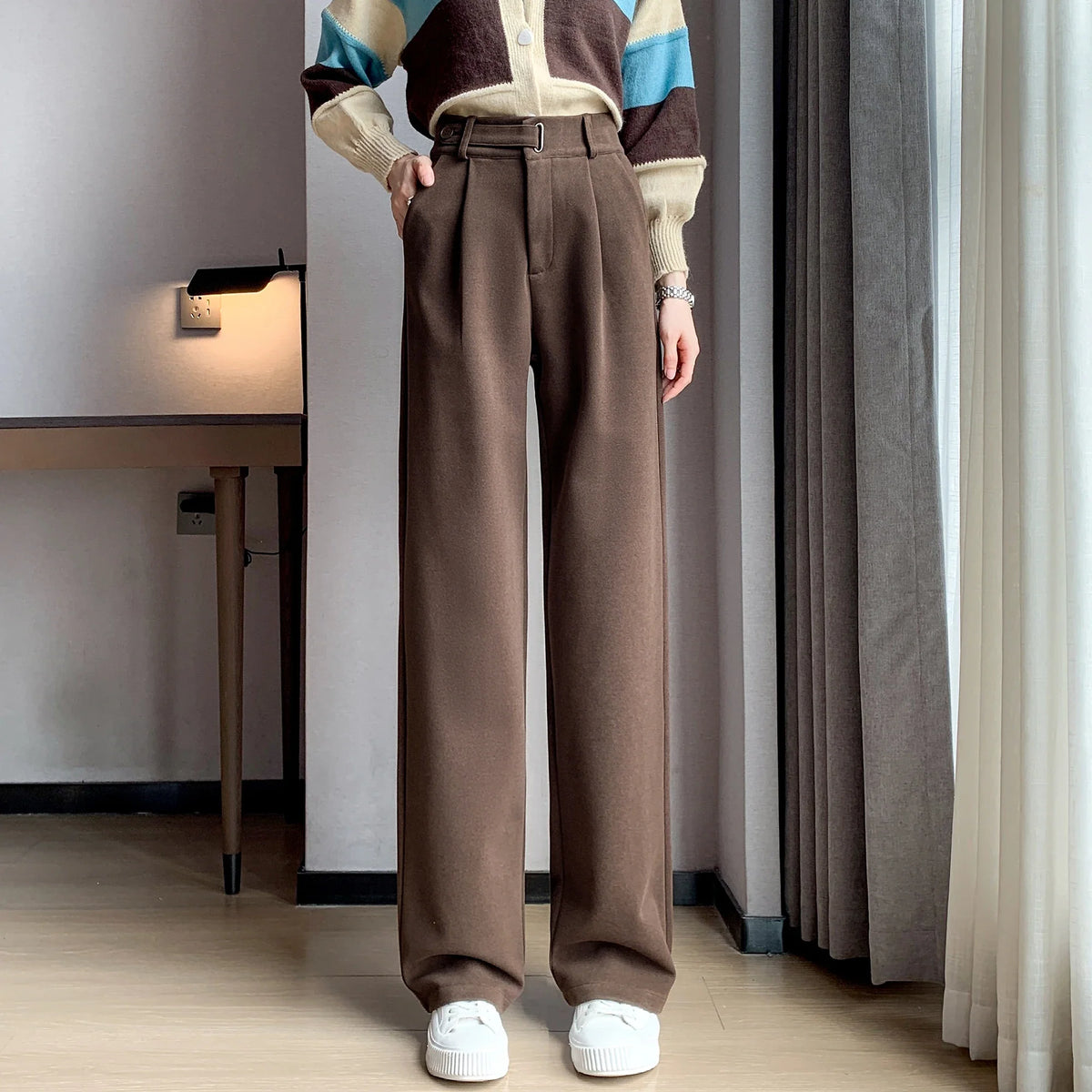 Katja Woolen Wide Leg Trousers