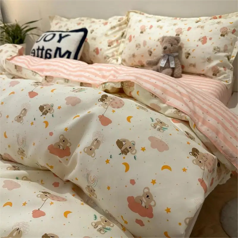Cool Cars Duvet Cover Set with Zipper Kawaii Boys Girls Bed Sheet Pillowcases No Filler Twin Double Size Cute Bedding Set