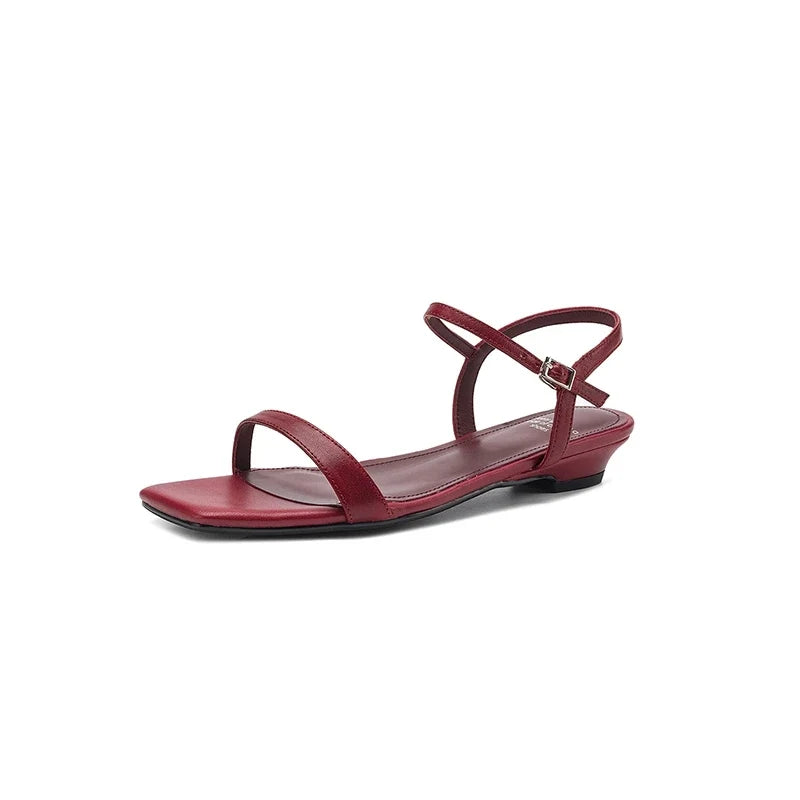 leather cowhide simple breathable loose grip low Heel