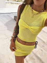 Trendsetter's Twirl Sheath Mini Skirt Set