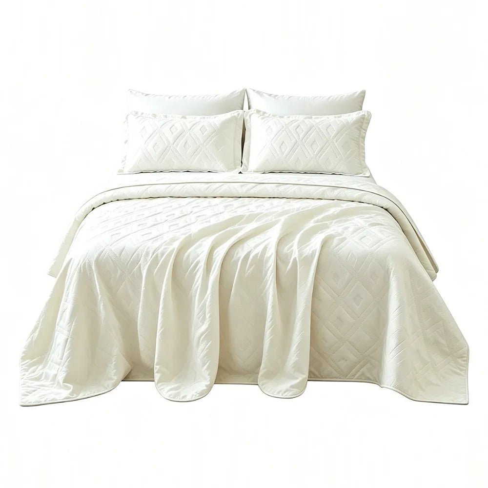 Pure Color Quilted Bedding Set