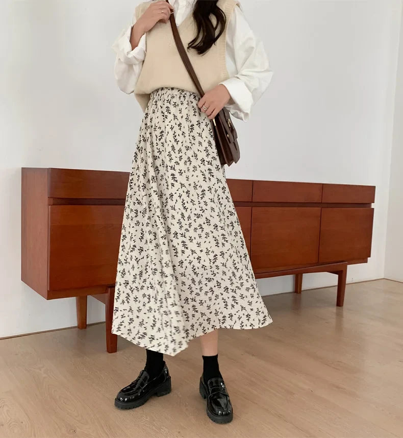 Adira A Line Bloom Midi Skirt