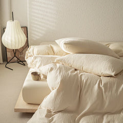3/4Pcs Modern Minimalist Solid Color Bedding Set