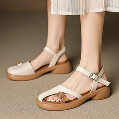 cowhide round toe loose grip