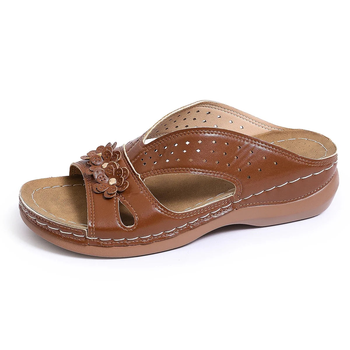 Slippers Casual Flower Hollow Wedge Beach Shoes