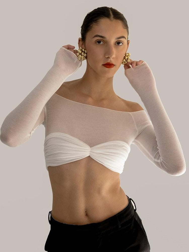 Brett Mesh Crop Top