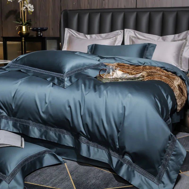 Premium 1000TC Egyptian Cotton Hollow Wide Edge Hotel Style Luxury Bedding Set