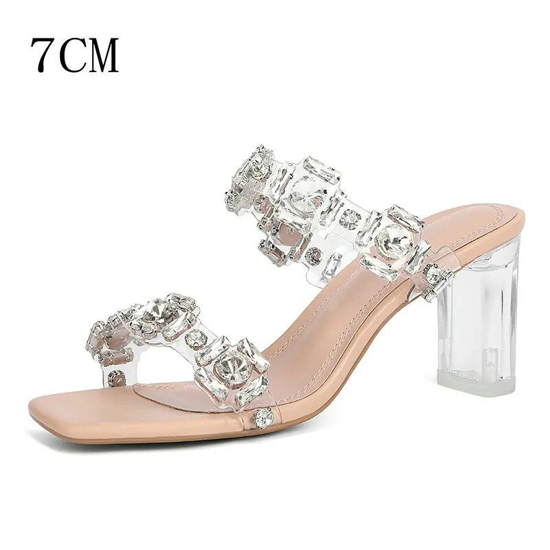 Transparent Rhinestone Heels