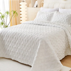 Pure Color Quilted Bedding Set