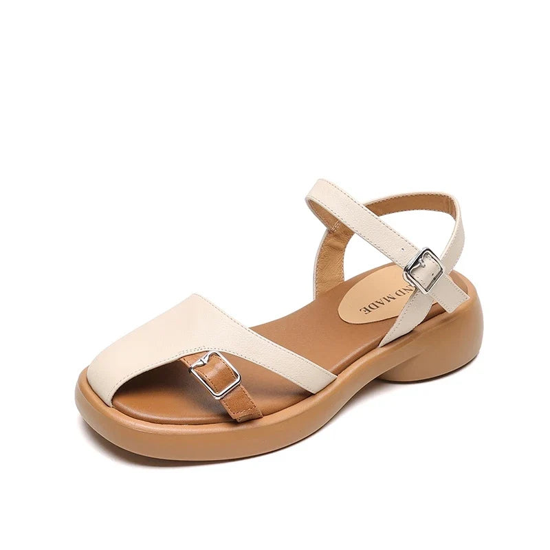 cowhide round toe loose grip