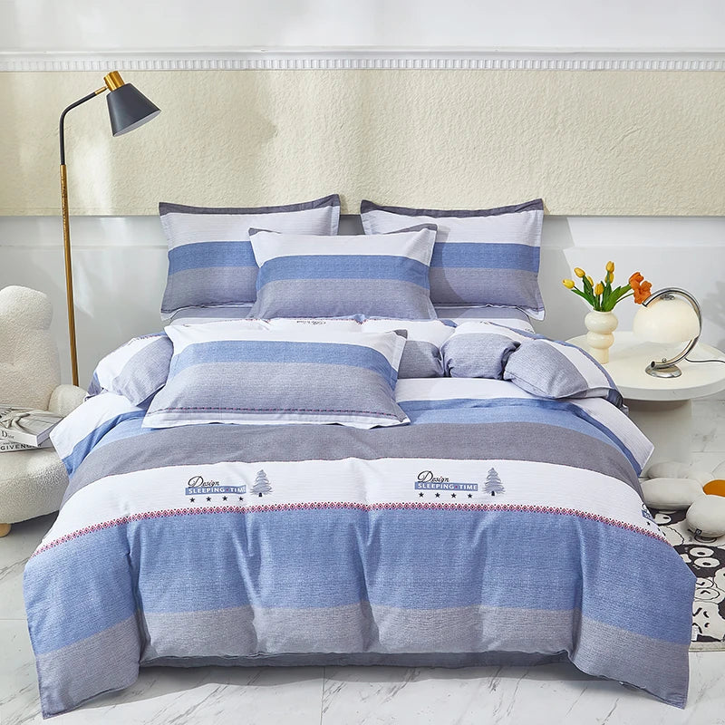 Pastoral Printed Quilt Covers 1PCS All Cotton Soft Comforter Cover Strip Simple Duvet Cover for Single Double Bed of 120 200